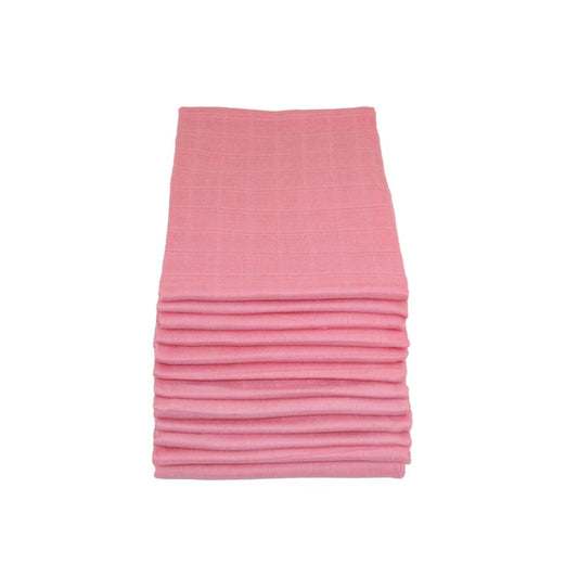 100% Pure Cotton Muslin - 70cm x 70cm - Pink (One Muslin) Muslin Muslinz