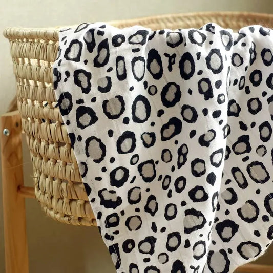 MuslinZ Bamboo/Organic Cotton Swaddle Blanket Leopard Print - 120x120cm Muslin Muslinz