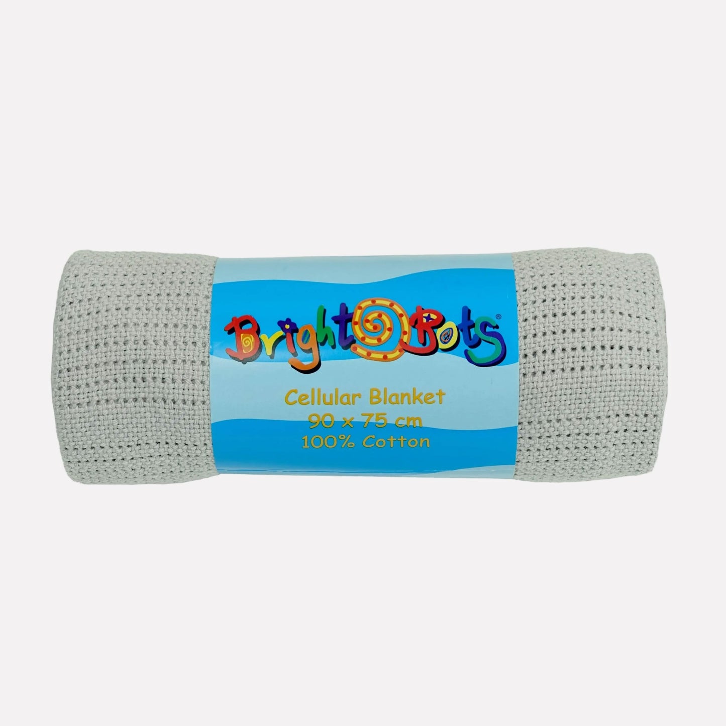 Bright Bots Cellular Blankets 100% Cotton Grey - 90cm x 75cm Muslin Muslinz