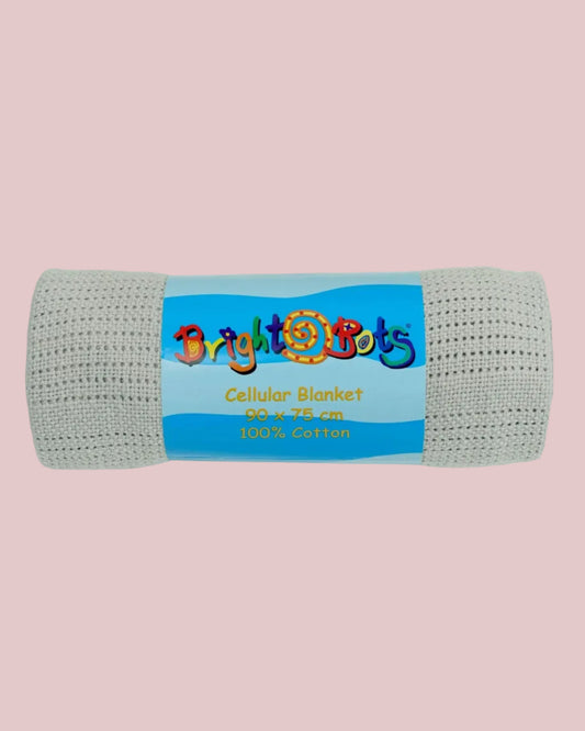 Bright Bots Cellular Blankets 100% Cotton Grey - 90cm x 75cm Muslin Muslinz