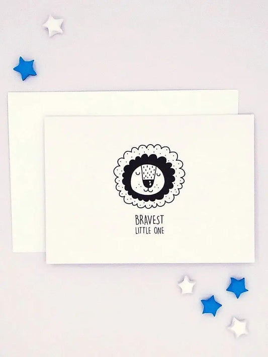 Cards & Message Cards & Gift Wrap Little Mouse Baby Clothing & Gifts Bravest Little One - Lion