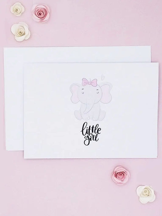 Cards & Message Cards & Gift Wrap Little Mouse Baby Clothing & Gifts Little Girl - Elephant