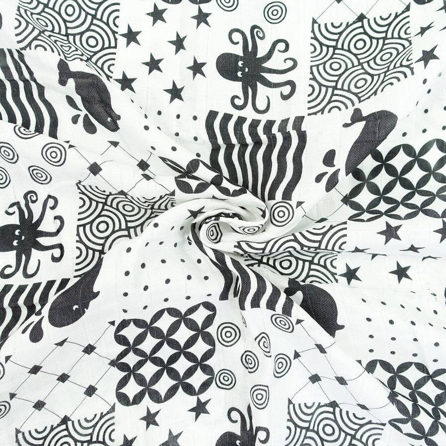 MuslinZ Bamboo/Organic Cotton Swaddle Blanket Sensory - 120x120cm Muslin Muslinz