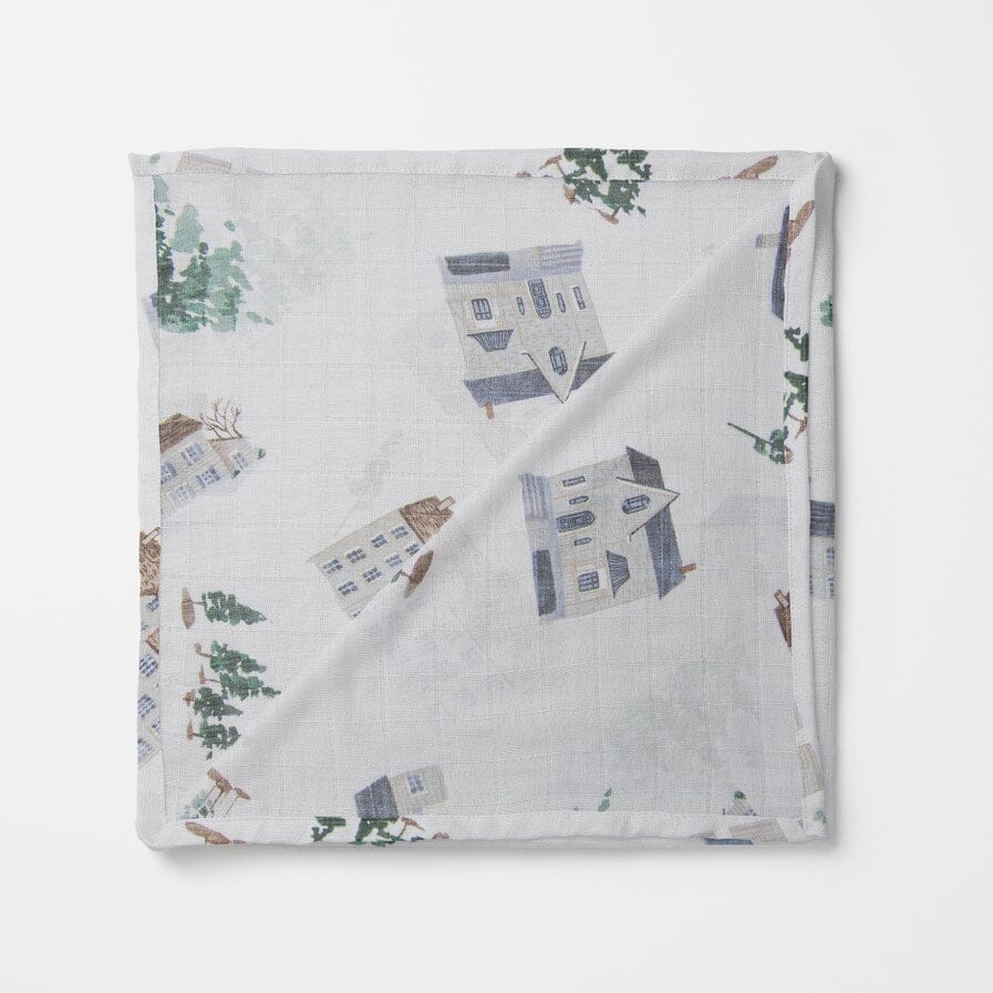 Muslin Swaddle Blanket, Organic - Home Print Swaddle Blanket Banks-Lyon Botanical