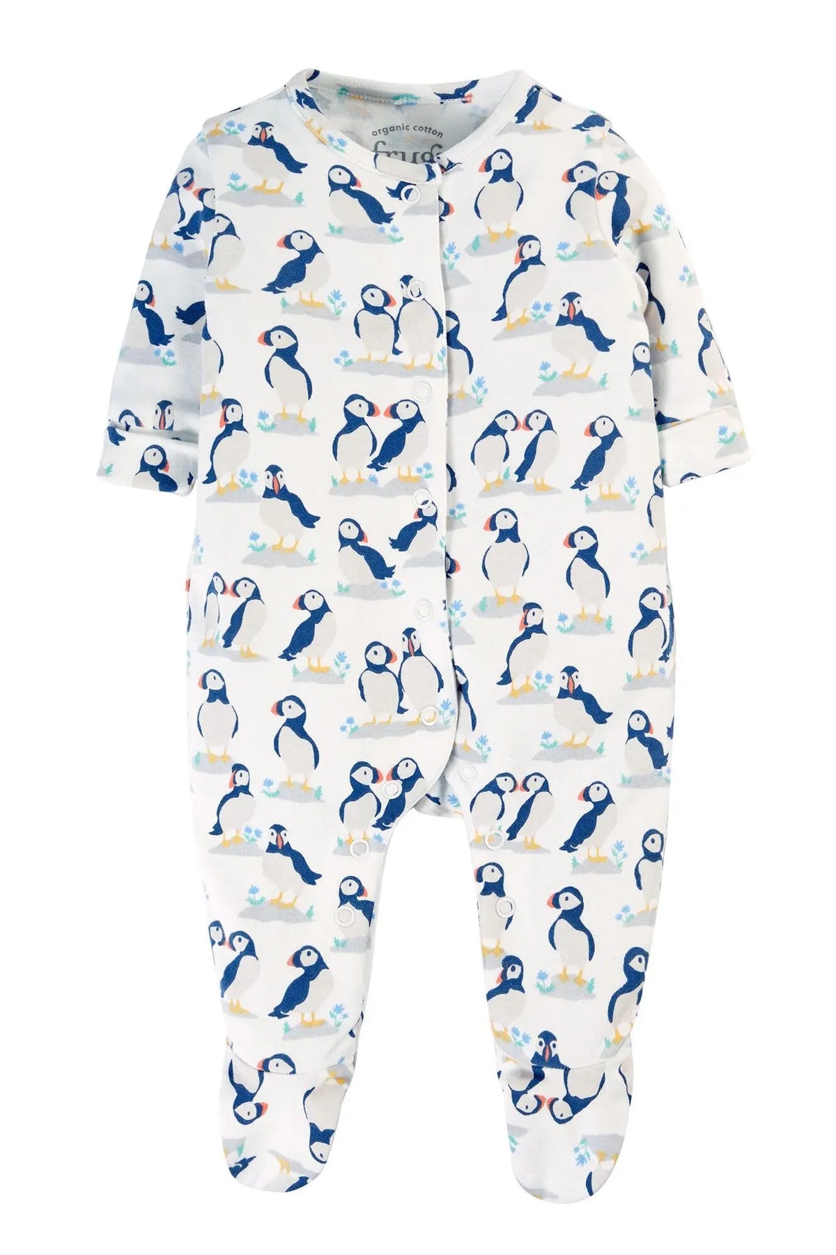 Frugi Organic Cotton Puffin Babygrow and Top Gift Set Sleepsuit / Babygrow Frugi