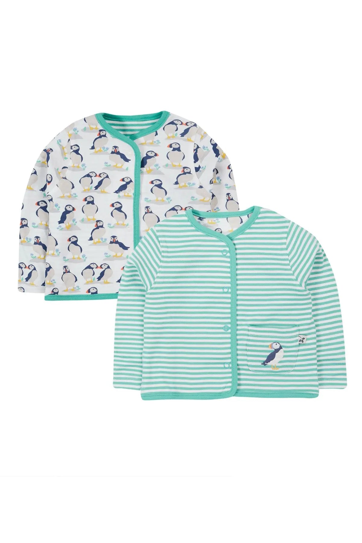 Frugi Organic Cotton Puffin Babygrow and Top Gift Set Sleepsuit / Babygrow Frugi