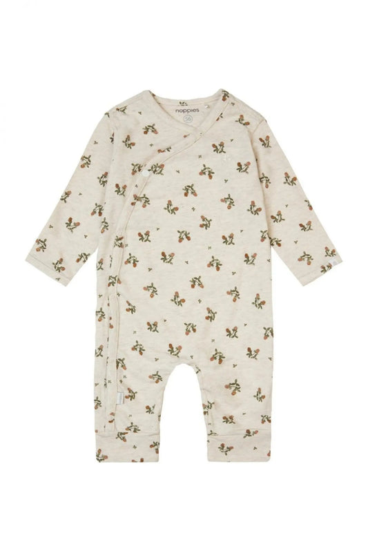 Oatmeal Flowery Playsuit Sleepsuit / Babygrow Noppies