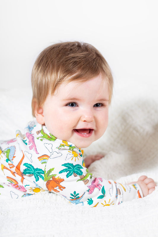 Frugi Organic Cotton Dinoland Babygrow Sleepsuit / Babygrow Frugi