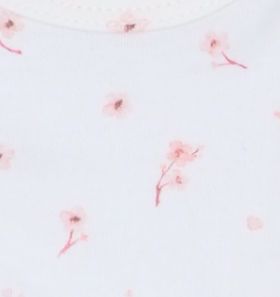 Cherry Blossom & Pink Tiny Baby Vest 2 Pack, Organic Cotton