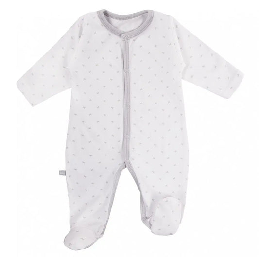 3 Pack Footed Sleepsuits, Bows, Grey Sleepsuit / Babygrow EEVI