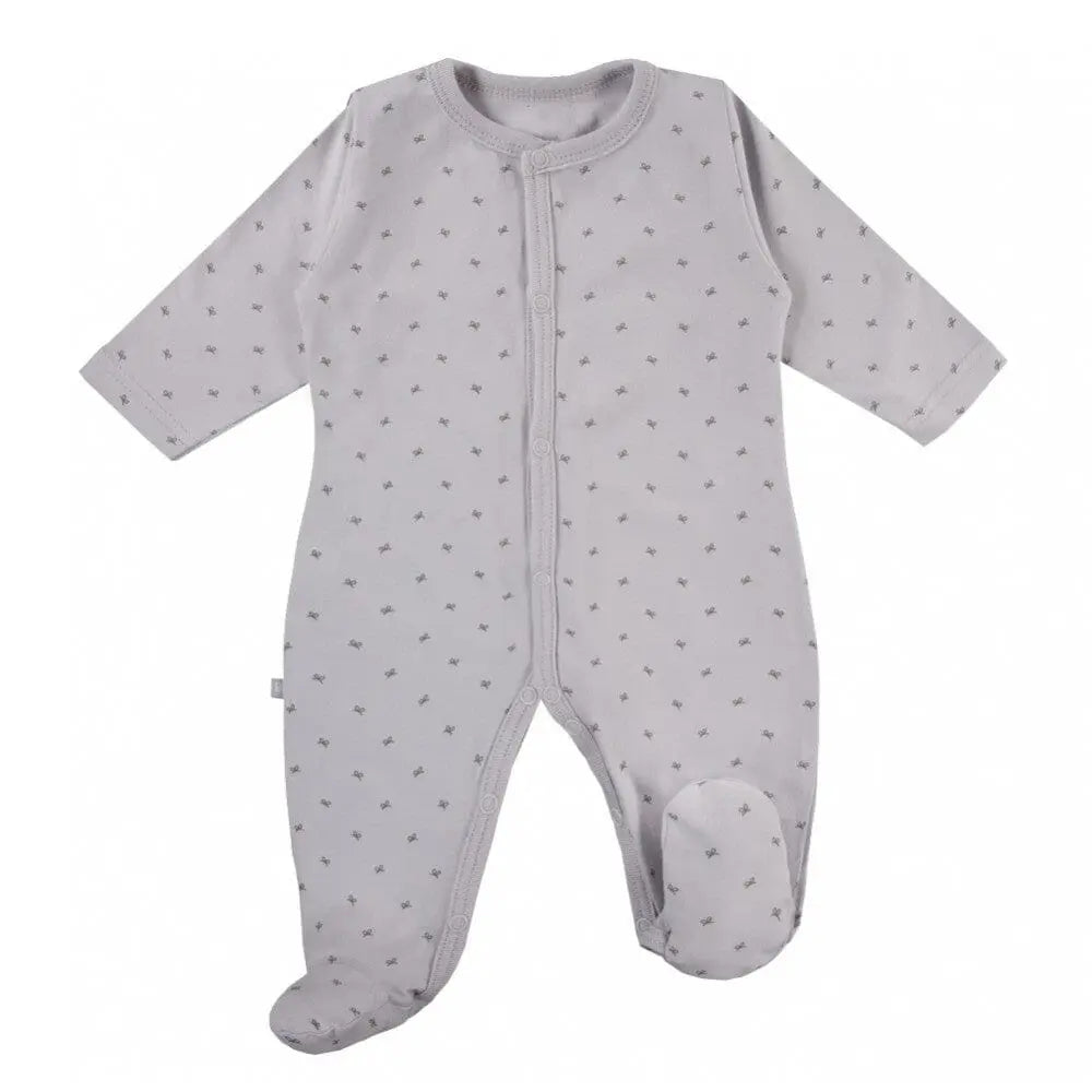 3 Pack Footed Sleepsuits, Bows, Grey Sleepsuit / Babygrow EEVI