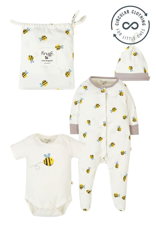 Organic Cotton Buzzy Bee Baby Gift Set by Frugi Outfit Frugi