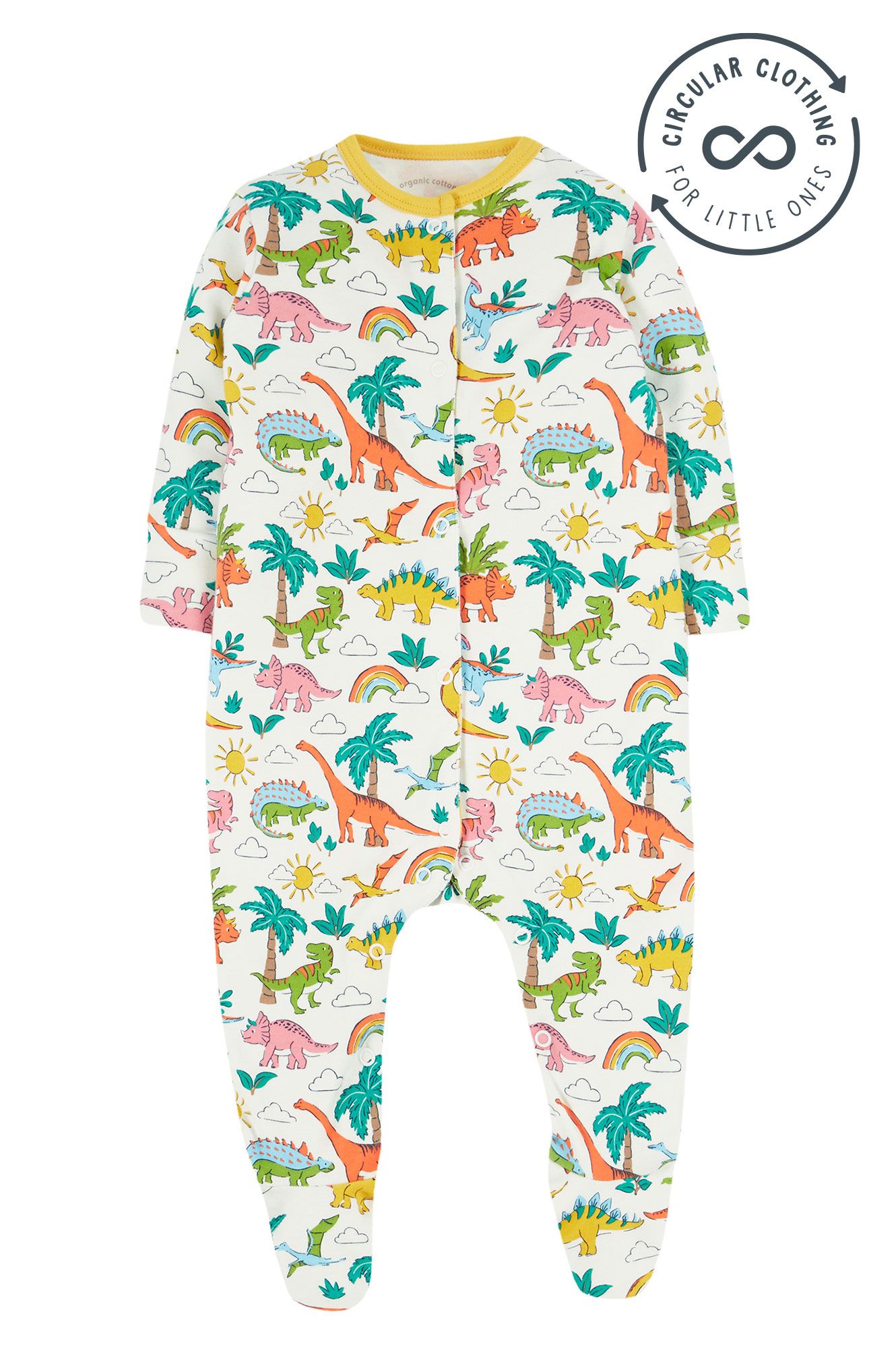 Frugi Organic Cotton Dinoland Babygrow Sleepsuit / Babygrow Frugi