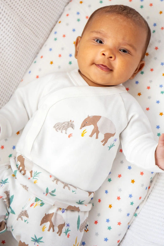 Frugi Organic Cotton Kimono Baby Outfit Sleepsuit / Babygrow Frugi