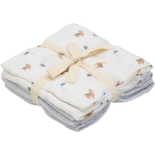 3 Pack, Organic Cotton Muslins, Alpacas / Grey, 65 x 65 cm Blanket Pippi