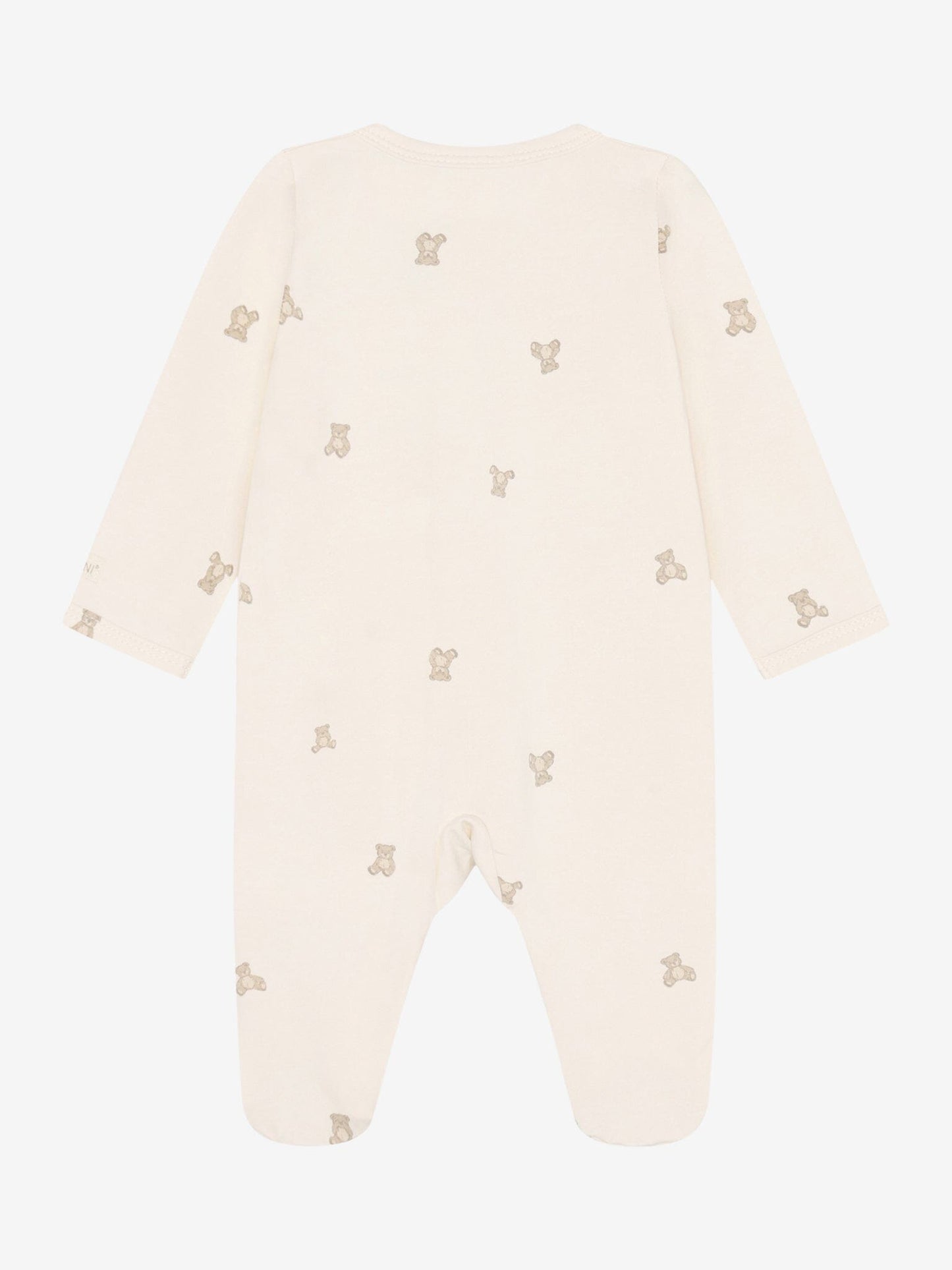 Organic Cotton Oatmeal & Teddy Onesie Sleepsuit / Babygrow Fixoni