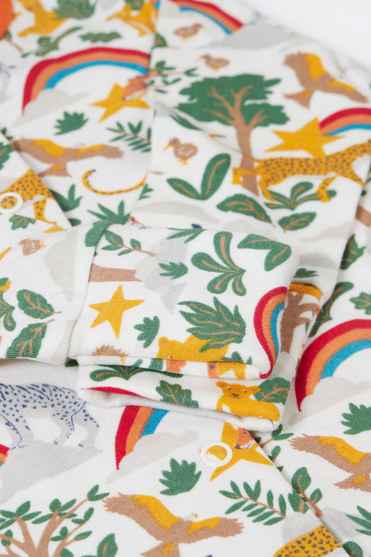 Frugi Organic Cotton "Into The Wild" Gift Set - Babygrow and Dribble Bib Sleepsuit / Babygrow Frugi