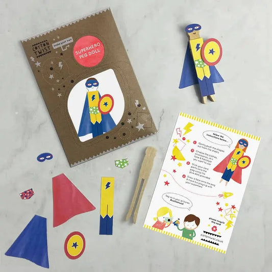 Make Your Own Superhero Peg Doll Sibling Gifts Cotton Twist