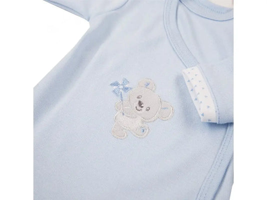Early Baby Bodysuit, Embroidered Bear Design - Blue Bodysuit / Vest EEVI