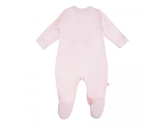 Early Baby Babygrow, Embroidered Bunny Design - Pink Sleepsuit / Babygrow EEVI