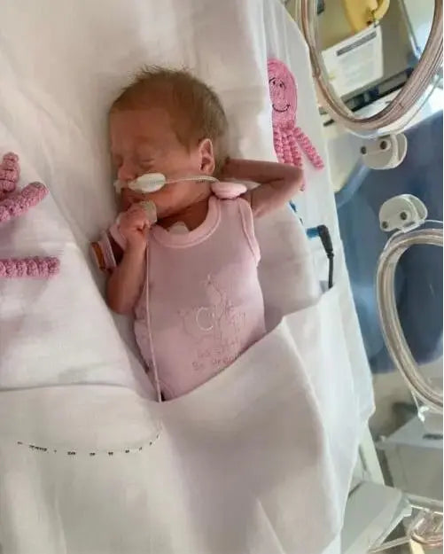 Pink elephant print premature baby incubator vest by Tiny Tots
