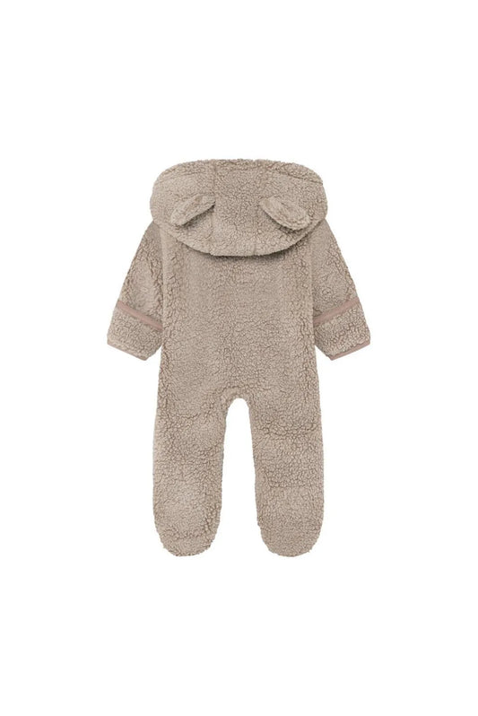 Noppies Fluffy Bear Organic Premium Pramsuit - Brown