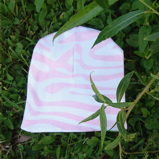 Organic Premature Baby Hat - Pink Animal Print Hat Summerville