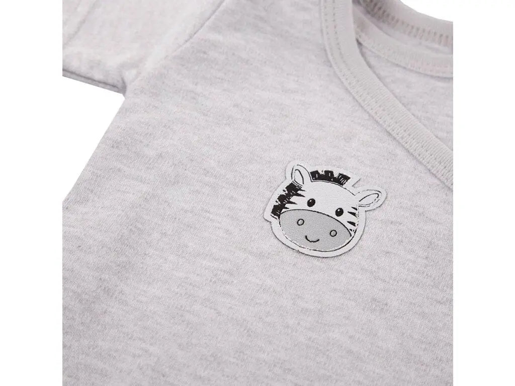 Early Baby Long Sleeved Bodysuit, Cute Zebra Design - Grey Bodysuit / Vest EEVI