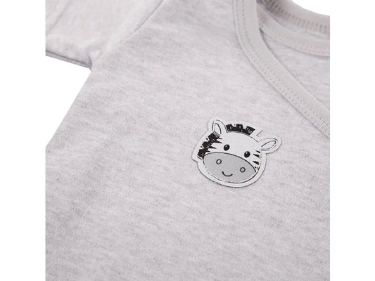 Early Baby Long Sleeved Bodysuit, Cute Zebra Design - Grey Bodysuit / Vest EEVI