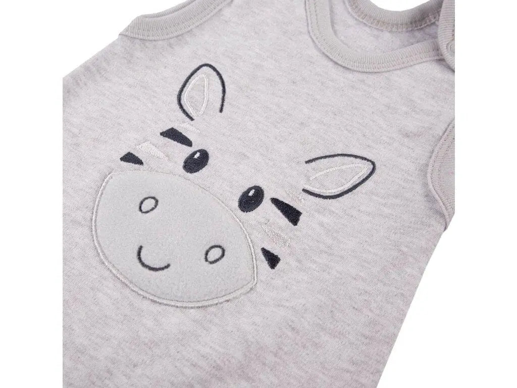 Zebra Footed Dungarees and Top Set - Grey Dungaree EEVI