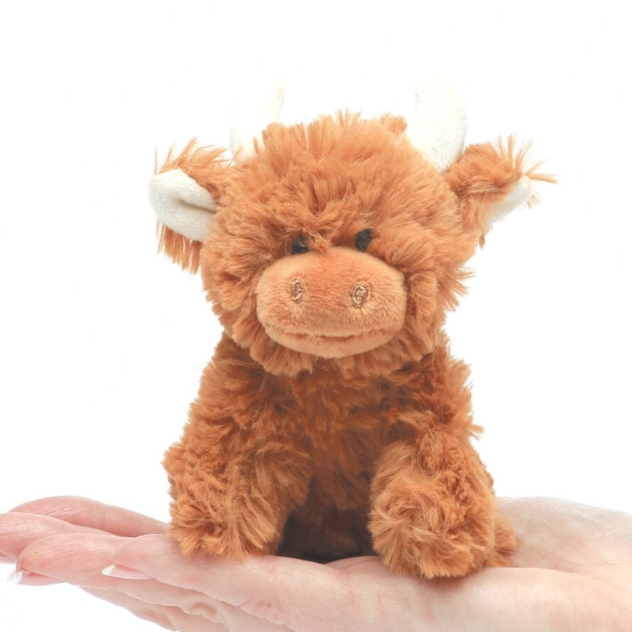 Scottish Highland Cow Soft Plush Toy Mini Brown -11cm tall Toy Jomanda