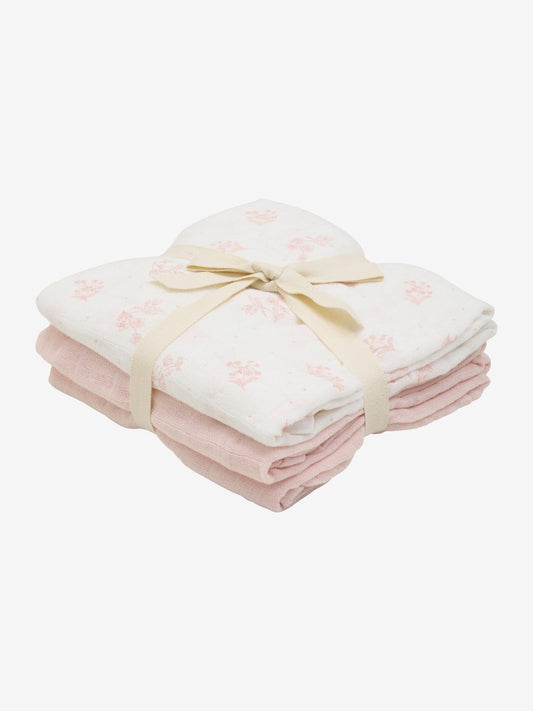 3 Pack, Organic Cotton Muslins, Veiled Rose, 65 x 65 cm Blanket Pippi