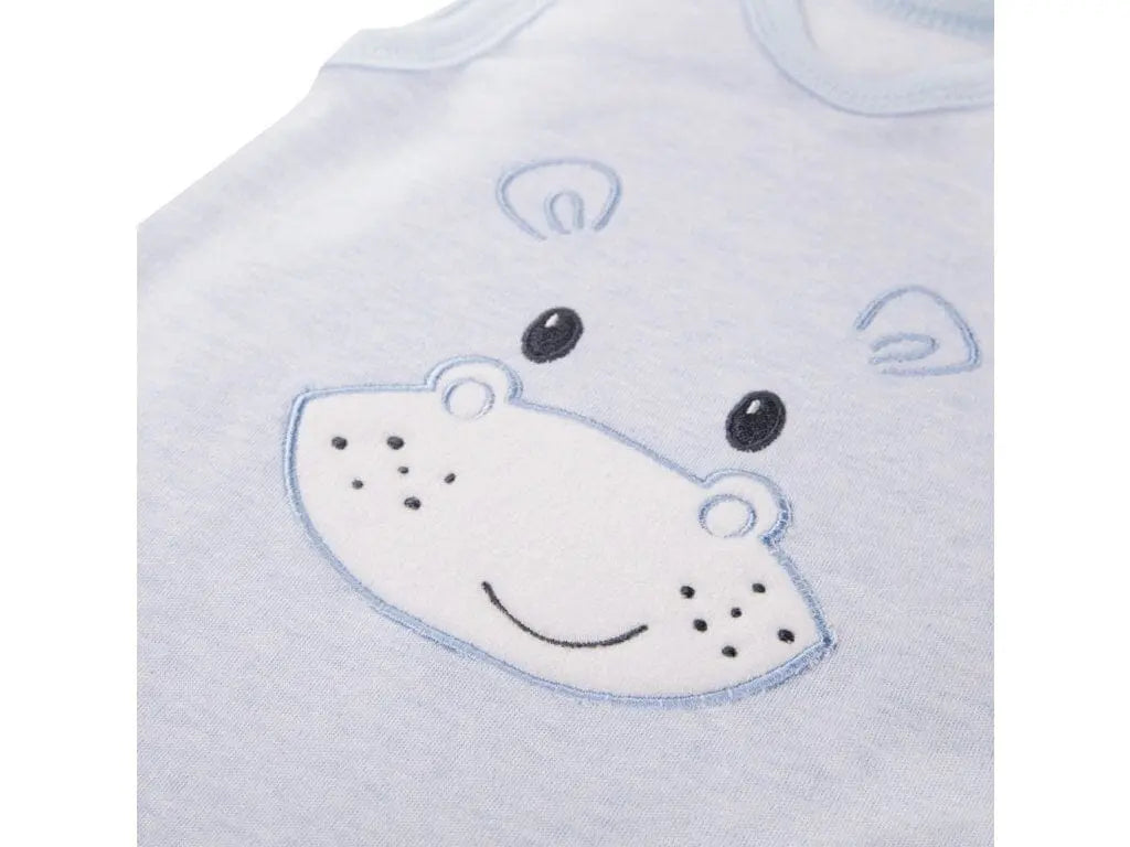 Early Baby Top & Hippo Footed Dungarees Set - Blue Dungaree EEVI