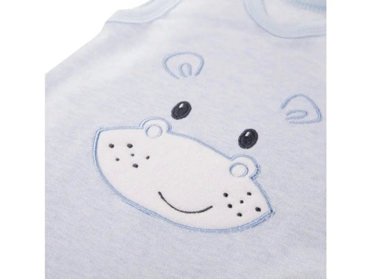 Early Baby Top & Hippo Footed Dungarees Set - Blue Dungaree EEVI