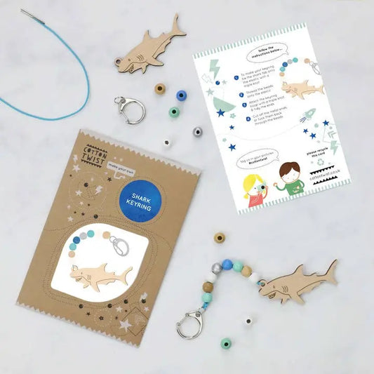 Make Your Own Shark Keyring Sibling Gifts Cotton Twist