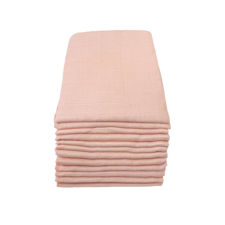 100% Pure Cotton Muslin - 70cm x 70cm - Pale Pink (One Muslin) Muslin Muslinz