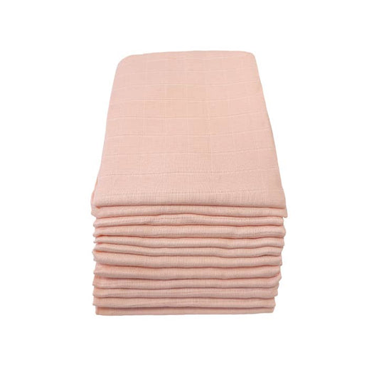 100% Pure Cotton Muslin - 70cm x 70cm - Pale Pink (One Muslin) Muslin Muslinz