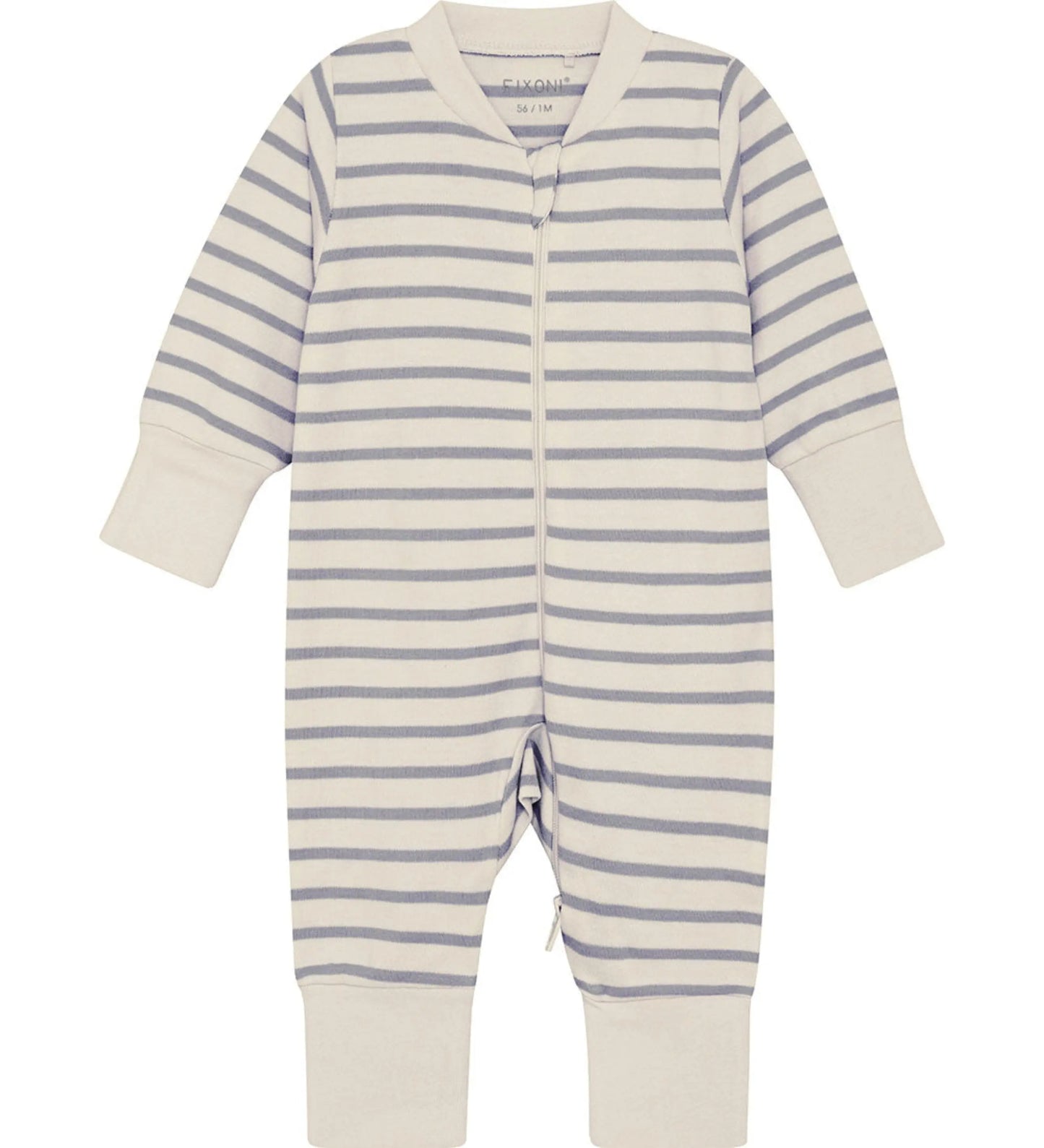 Organic Cotton Blue and Cream Striped Onesie Sleepsuit / Babygrow Fixoni