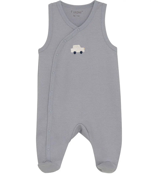 Car Organic Cotton Dungarees & Bodysuit Outfit Fixoni