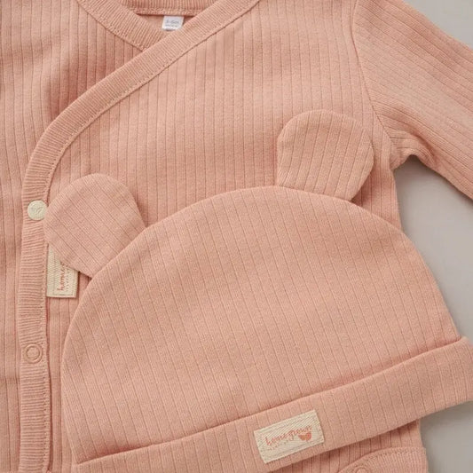 3 PIece Organic Baby Gift Set - Rose Pink Set Rock a Bye Baby