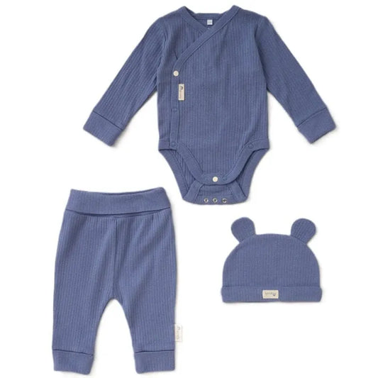 3 Piece Organic Baby Gift Set - Hyacinth Blue Set HomeGrown Baby