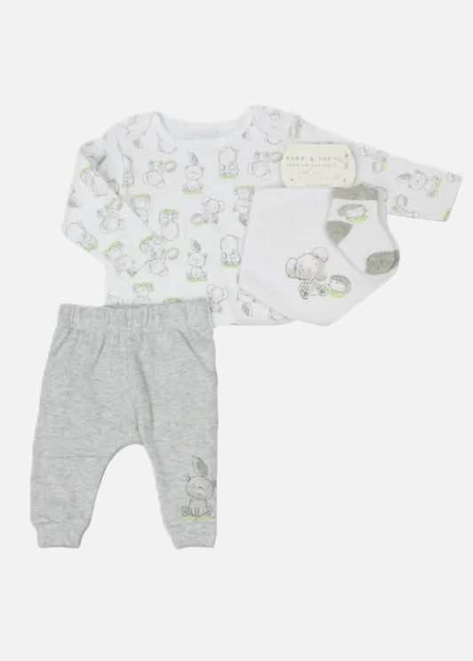 Elephant and Hedgehog 4 Piece Gift Set Pure & Soft