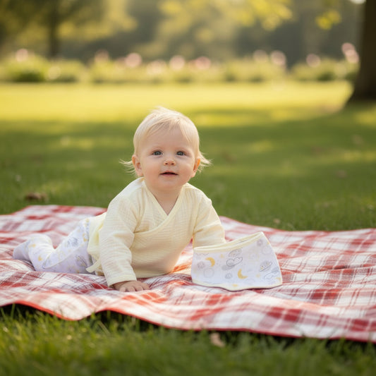 Cream Cheesecloth Layette Planets Ela & Ren