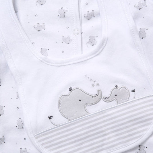 Monochrome Elephant 5 Piece Layette Set Set Rock a Bye Baby