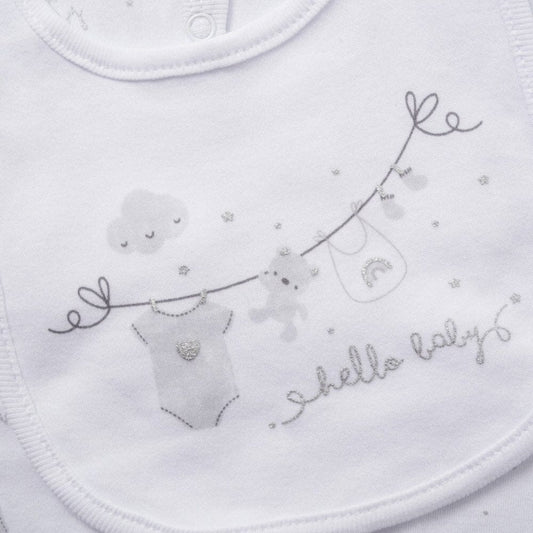 'Hello Baby Teddy Bear' 5 Piece Layette Gift Set - 3 sizes. Rock a Bye Baby
