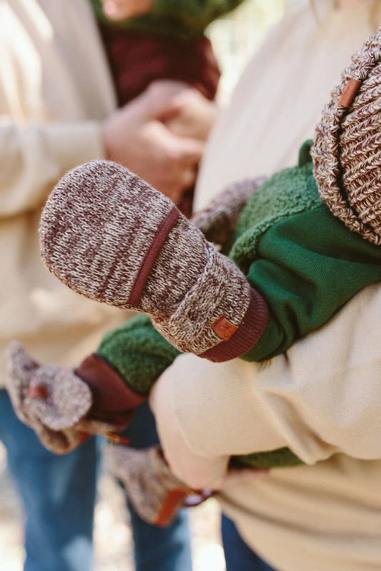 Stay-On Scratch Mittens, Knit Mitts, Bark Scratch Mitts Goumikids