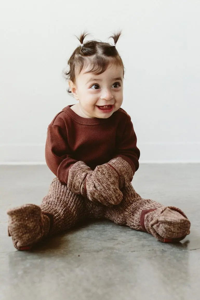 Stay-On Scratch Mittens, Knit Mitts, Bark Scratch Mitts Goumikids
