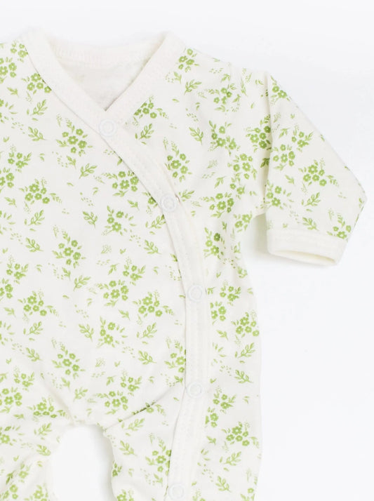 Preemie Sleepsuit, Apple Floral, Premium 100% Organic Cotton Tiny & Small