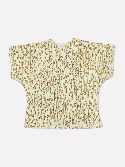 Floral Heart Print Short Sleeve Shirt Top / T-shirt Little Mouse Baby Clothing & Gifts