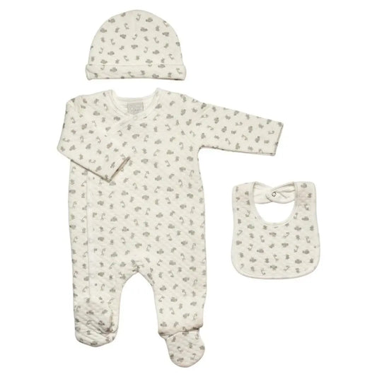 Quilted "Animal" 3 Piece Layette Set Outfit Just too Cute